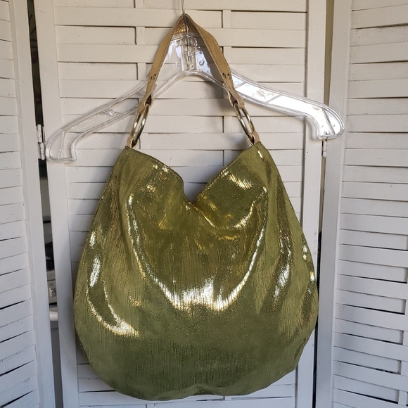 Tammi Lyn Green Metallic Lesther Women's Shoulder Bag Bag - Picture 1 of 7
